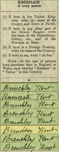 Captain Hook 1911 England Census Brenchley-Kent-England pt2 - Copy
